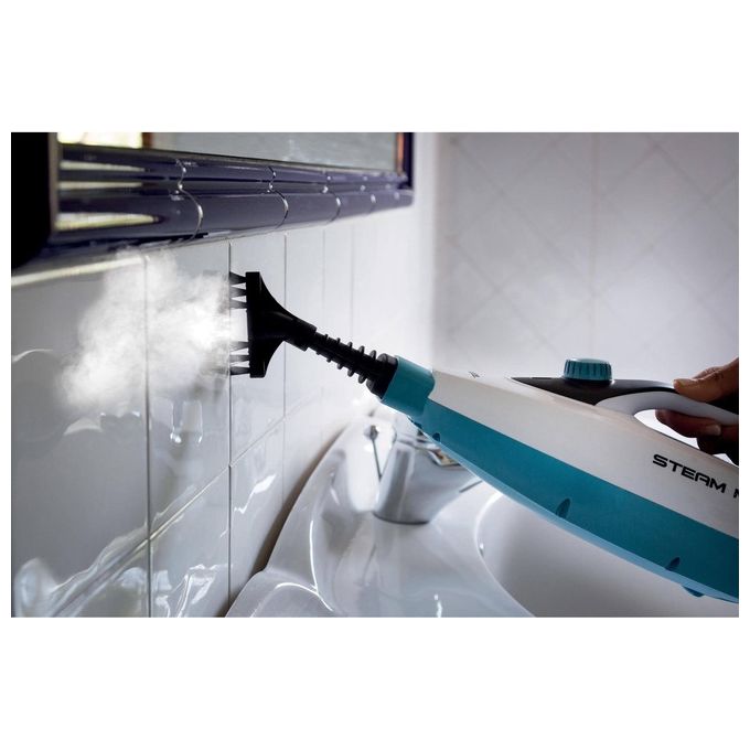 Ariete Steam Mop Foldable Pulitore a Vapore Verticale 0.35 Litri 1500W Blu-Bianco