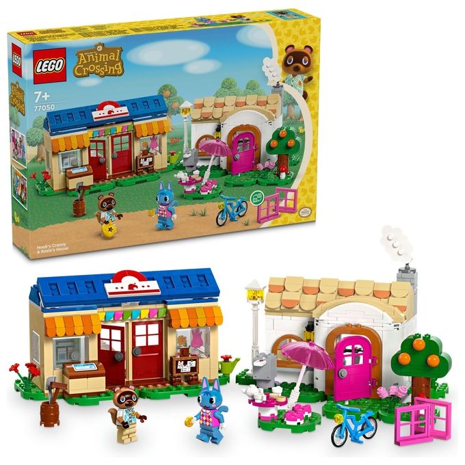 LEGO Animal Crossing 77050 Bottega di Nook e casa di Grinfia, Giochi Creativi per Bambini 7+ con Negozio e Casa Giocattolo