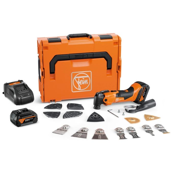 Fein Multimaster AMM 500 PLUS 4AH AS Utensile Multifunzione con 30 Accessori per Taglio