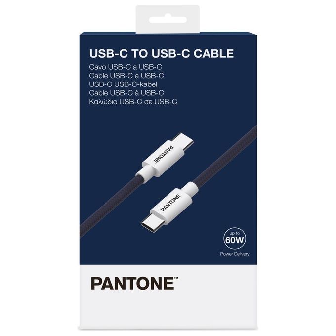 Celly, Cavo USB-C a USB-C con Connettore Reversibile per Ricarica Veloce, Lunghezza 1,5 m, Connettori in PVC e Rivestimento in Nylon Anti-piegamento, Carica e Trasferimento Dati Rapidi, Blu