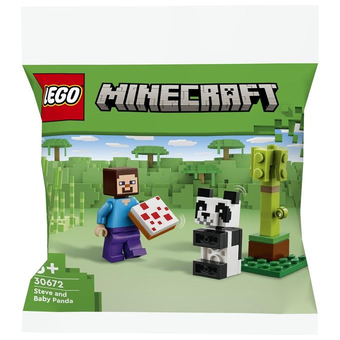 Lego Minecraft Steve e Baby Panda