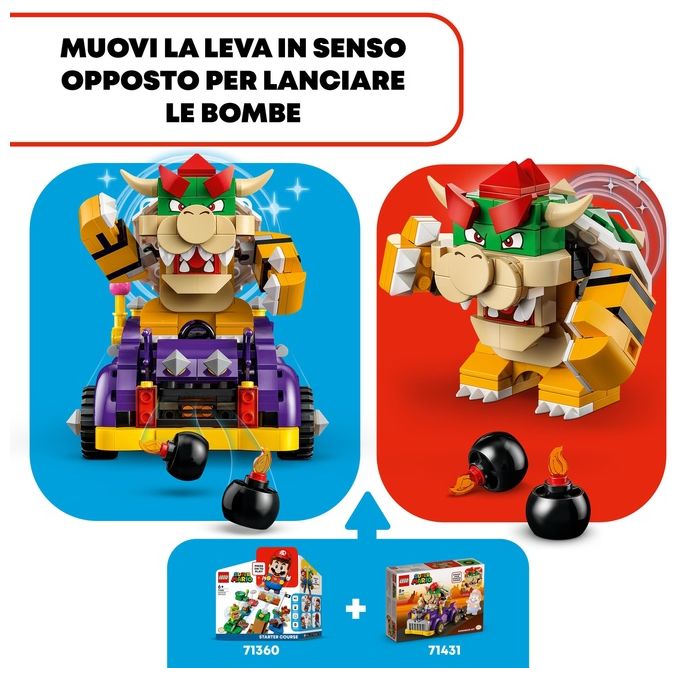 LEGO Super Mario 71431 Pack di Espansione Il Bolide di Bowser, Giochi Bambini 8+ Anni con Personaggio e Macchina Giocattolo