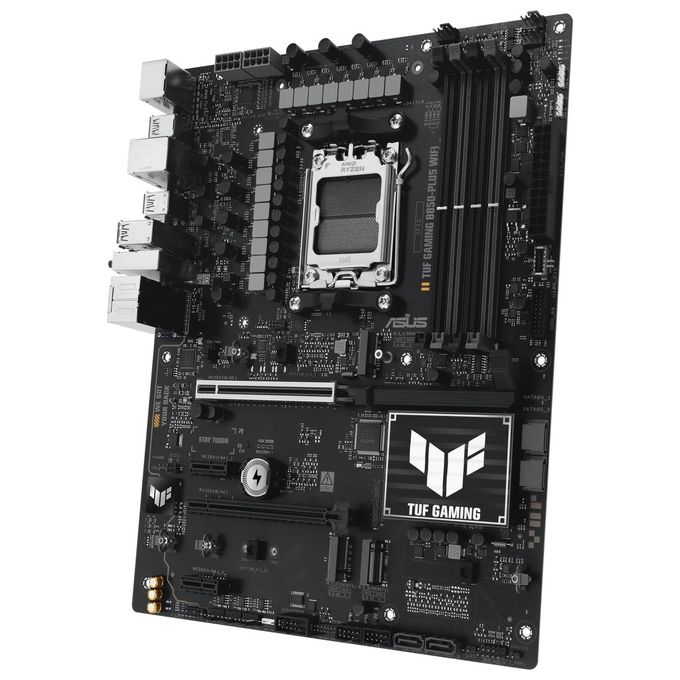 ASUS TUF Gaming B850-Plus WiFi Scheda Madre AMD ATX 1421 Fasi Alimentazione Slot DDR5 PCIe 5.0 Ready 3 slot M.2 WiFi 7 Ethernet Realtek 25 GB USB-C da 20 Gbps BIOS Flashback e Aura Sync