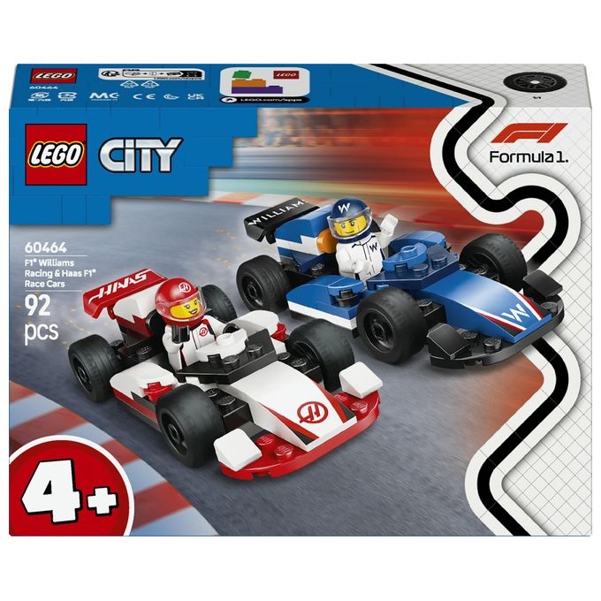 LEGO Set Mono Splitposto Williams Racing e Haas F1 60464 City Formula 1