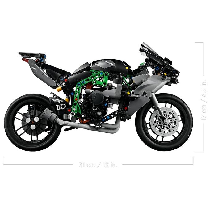 LEGO Technic 42170 Motocicletta Kawasaki Ninja H2R, Giochi per Bambini 10+, Modellino di Moto Giocattolo in Scala da Costruire