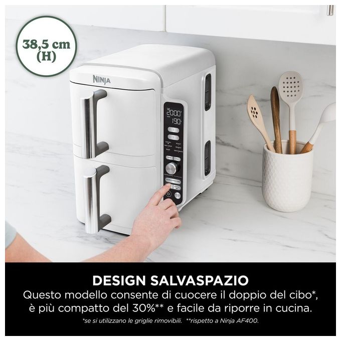 Ninja SL400EUWH Friggitrice ad aria Doublestack xl 9 5 lt - bianco