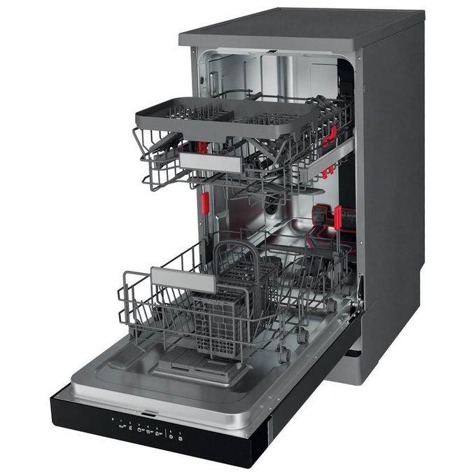 Whirlpool WSFO 3T223 PC X Lavastoviglie Slim Libera Installazione 10 Coperti Classe energetica E 10 Programmi Tecnologia Sesto Senso 45 cm Inox