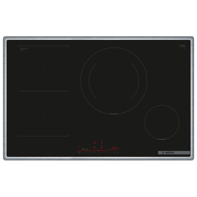 Bosch Serie 6 PVS845HB1E Piano cottura a induzione in vetroceramica 80 cm 1 zona CombInduction e 2 standard DirectSelect Home Connect Nero