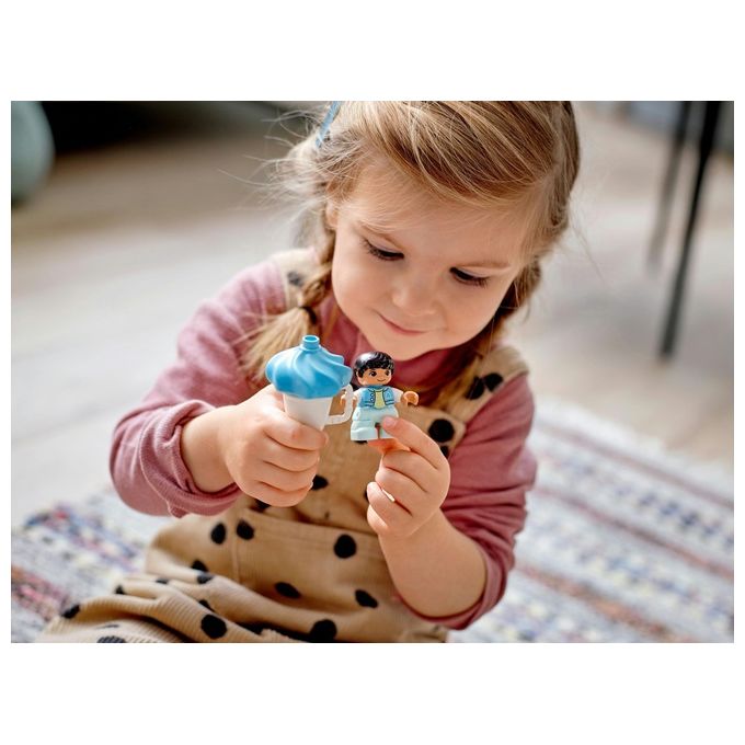 LEGO 10956 DUPLO Town Parco dei Divertimenti con Scivoli Giostra Ruota Panoramamica Treno e 7 Minifigure colore Multicolore