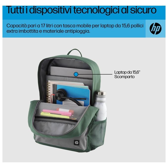 HP Campus Zaino Porta Computer 15.6'' Verde