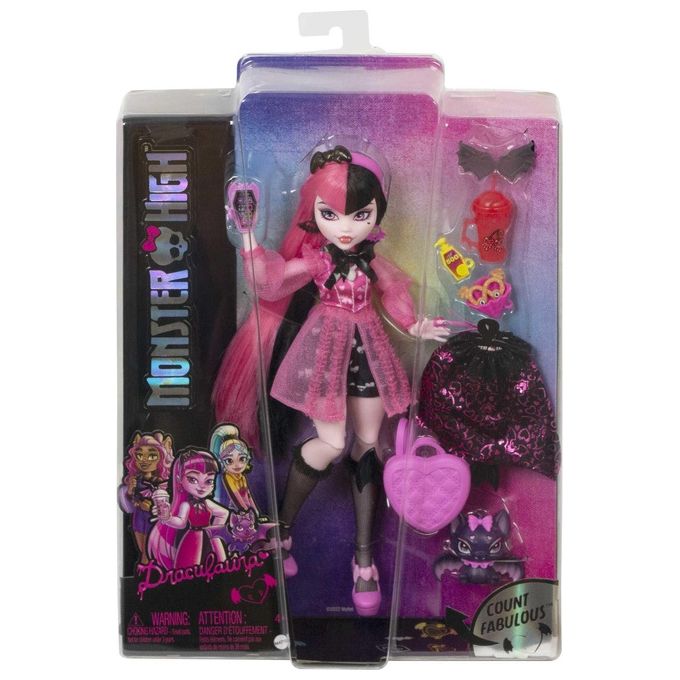 Mattel Monster High Core Collection HPD53 - Bambola articolata Monster High con cucciolo assortito, look fashion horror, accessori stilosi e punti di movimento