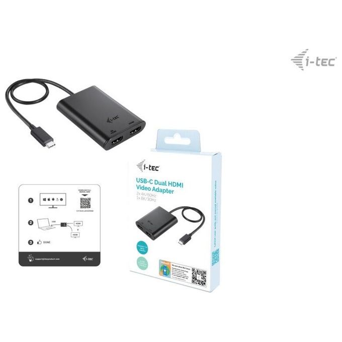 I-Tec USB-C Dual 4K-60Hz HDMI Video Adapter