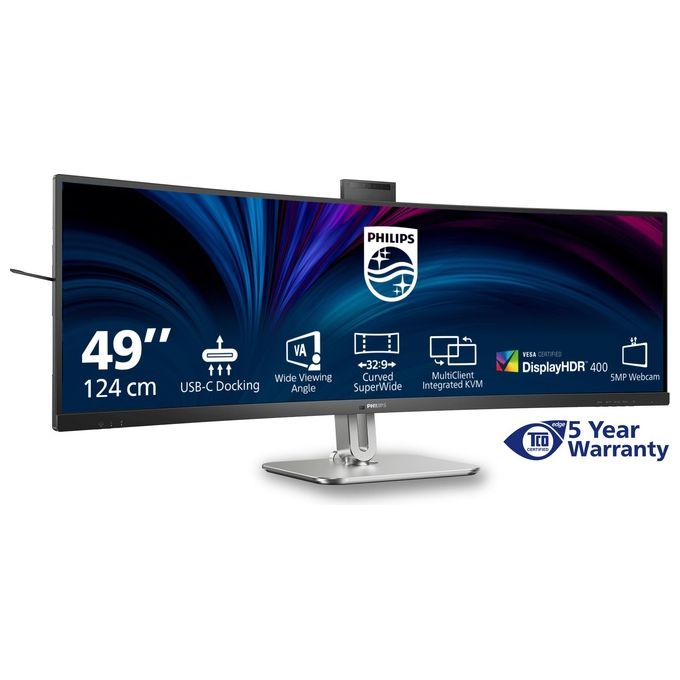 Philips 5000 Series 49B2U5900CH-00 Led Display 48.8'' 5120 x1440 Pixel Dual Qhd Lcd Nero