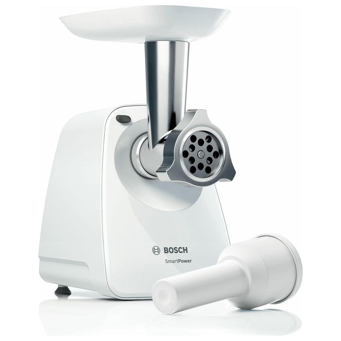 Bosch MFW2500W SmartPower Tritacarne Dischi in Acciaio Inossidabile 350W Bianco