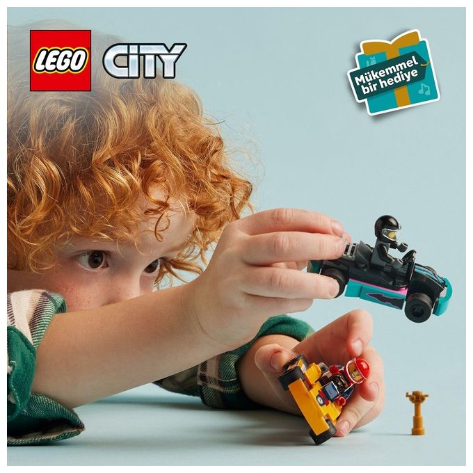 LEGO City 60400 Go-Kart e Piloti 60400-LEGO Modellini da Costruire di Mini Go Kart da Corsa Veicoli Giocattolo per Bambini di 5+ Anni
