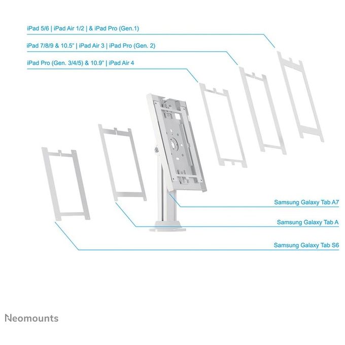 Neomounts by Newstar Supporto per Tablet da Tavolo Girevole per Tablet da 9.7-11'' Bianco