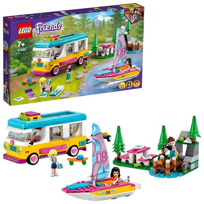 LEGO Friends Camper Van nel Bosco con Barca a Vela