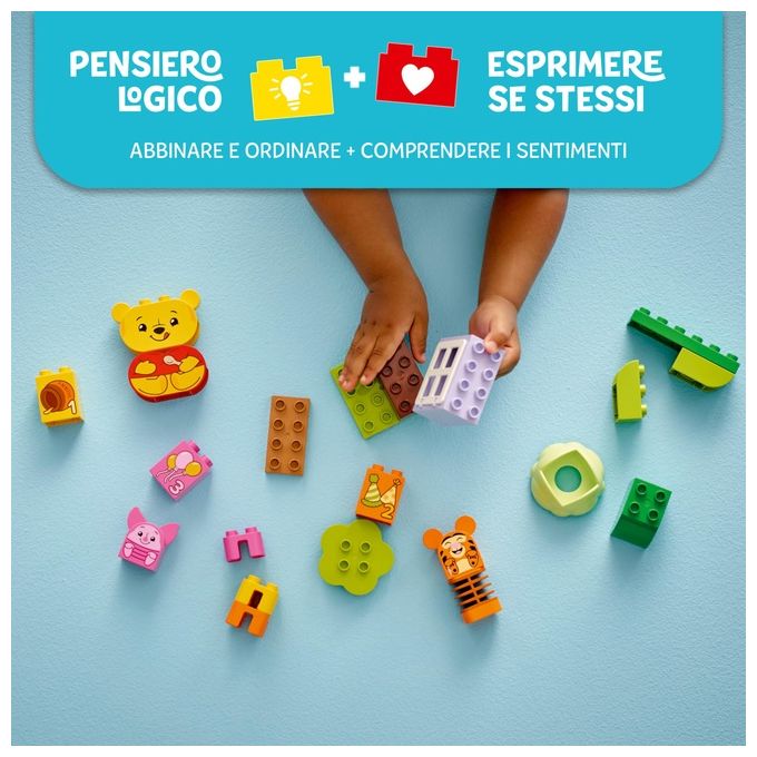 LEGO DUPLO - Disney Festa di Compleanno di Winnie the Pooh - Giocattolo Educativo con Personaggi con Doppio Volto e Casa sull'Albero Giochi Didattici per Bambini e Bambine da 18 Mesi in su - 10457