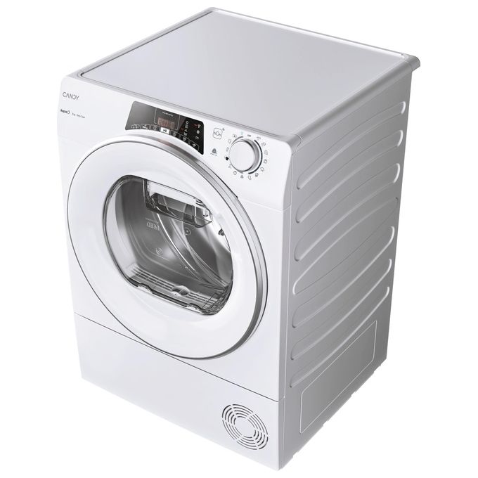 Candy RapidÓ ROE H8A3TSEX-S Asciugatrice a pompa di calore 8Kg Classe A+++ motore Inverter Easy case Kilo detector programma lana controllo remoto bianco  596x611x850