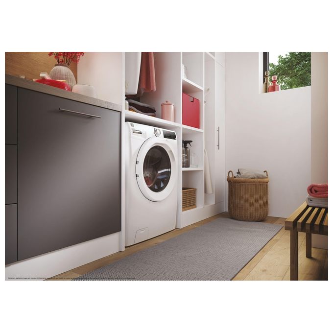 Hoover H-WASH 350 H3WP4474TAM6-1-S Lavatrice slim a carica frontale 7kg classe A 1400 giri 9 cicli Care controllo remoto bianco 60x45x85