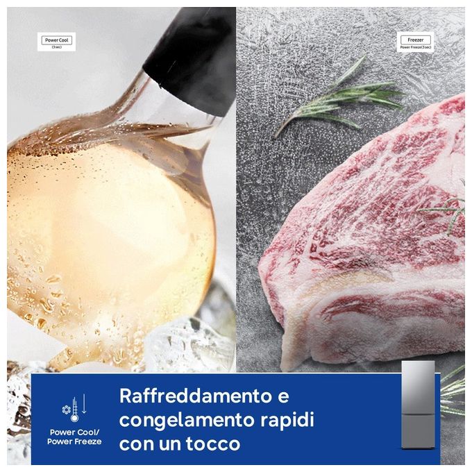 Samsung RB53DG706CS9 Frigorifero Doppia Porta Libera Installazione 538 Litri Classe Energetica C Metallico-Acciaio Inossidabile