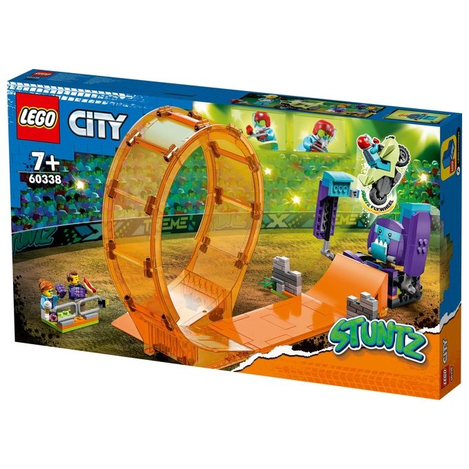 LEGO 60338 City Stuntz Giro della Morte dello Scimpanzé Set da Costruzione con Moto Carica e Vai Minifigure e Scimpanzé Meccanico colore Multicolore