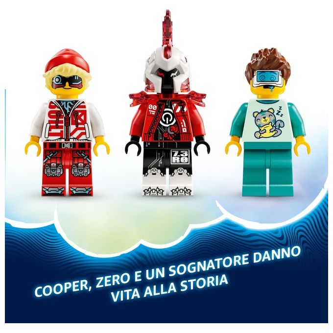LEGO Set 71497 Costruzione Mech Tigre di Cooper e Bolide di Zero Dreamzzz