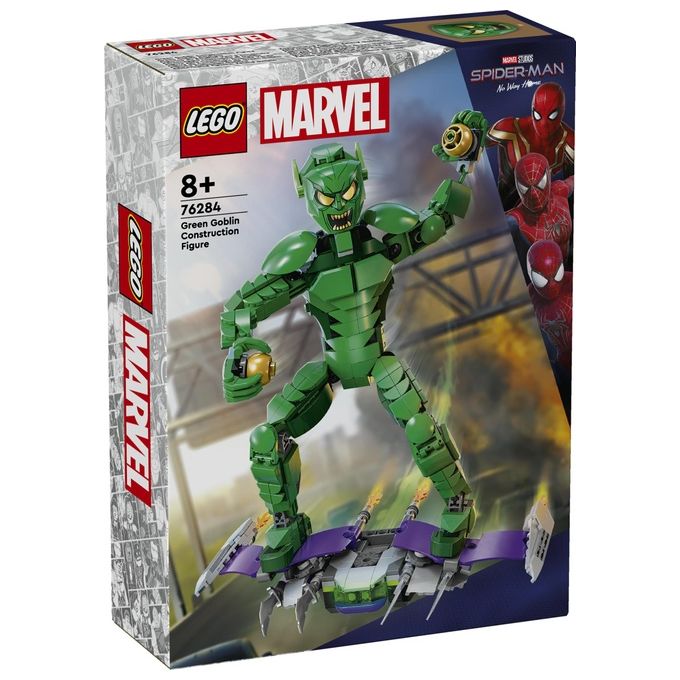 LEGO Marvel 76284 Personaggio Costruibile di Goblin, Gioco per Bambini 8+, Action Figure Snodabile del Nemico di Sider-Man