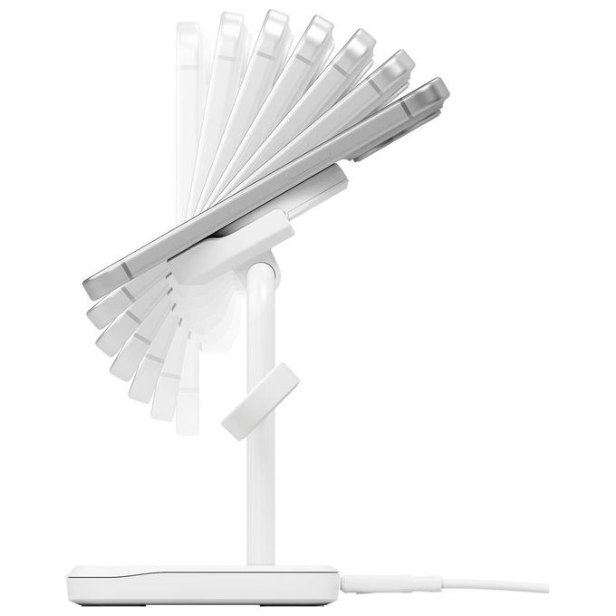 Cygnett ChargeBase Qi2 Caricatore Magnetico Wireless 3 in 1 Bianco