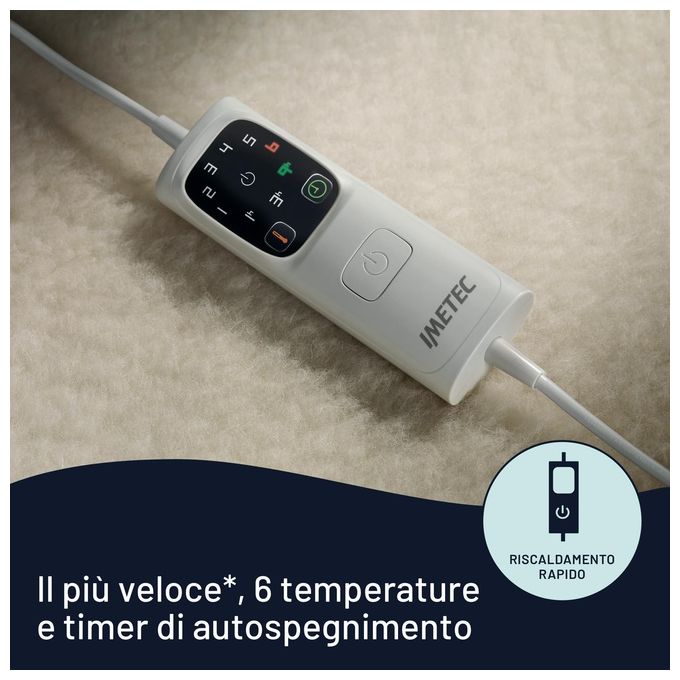 Imetec Scaldasonno Adapto M 6T 100% Lana e Merino 150x16cm