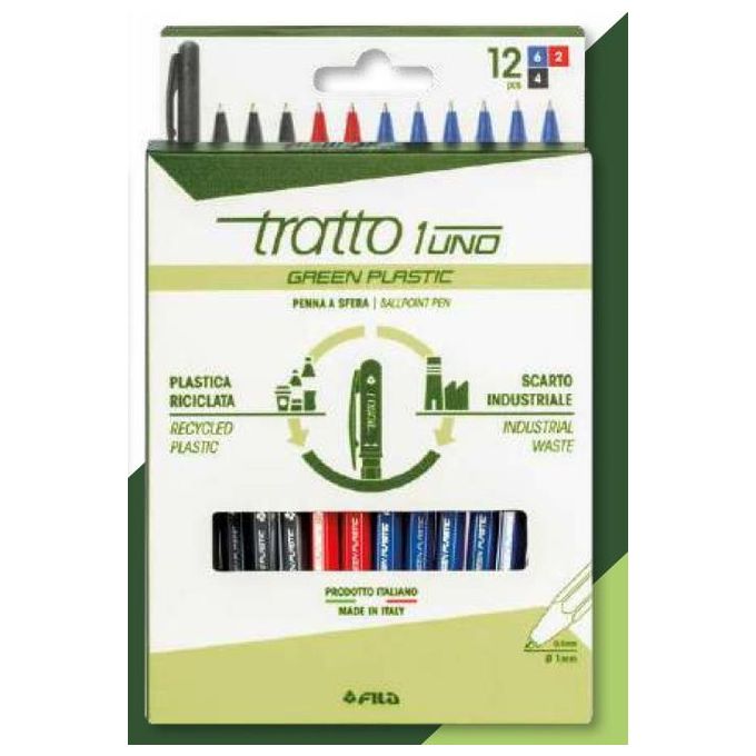 Tratto Confezione 12 1 Green Plastic 3 Colori Assortiti
