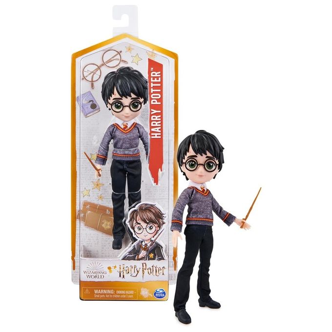 Wizarding World Bambola Articolata Harry Potter 20cm Bacchetta e Divisa di Hogwarts Inclusa
