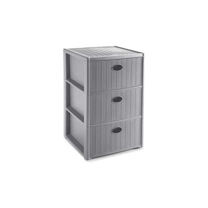 Stefanplast Cassettiera 3 Posti Elegance Grigio 40x40x60cm