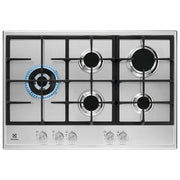 Electrolux KGS7566S2X Piano Cottura da Incasso a Gas 75 cm 5 Fuochi Speed Burner Inox Griglie in Ghisa Slim Profile