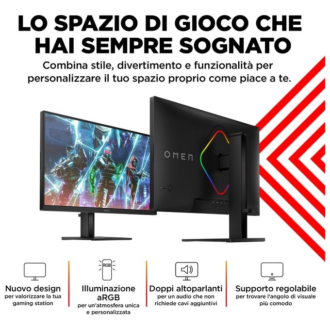 HP OMEN by HP 27qs Monitor PC 27'' 2560x1440 Pixel Quad HD Nero