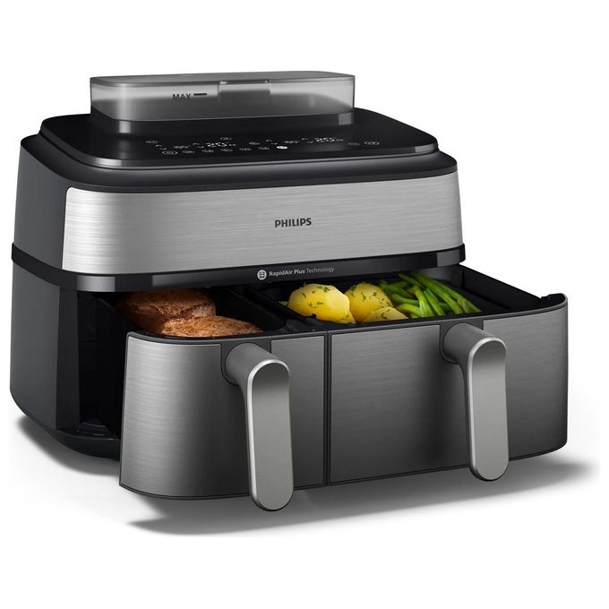 [ComeNuovo] Philips Airfryer Serie 5000 Friggitrice ad aria con doppio cestello 9.0 Litri e cottura a vapore