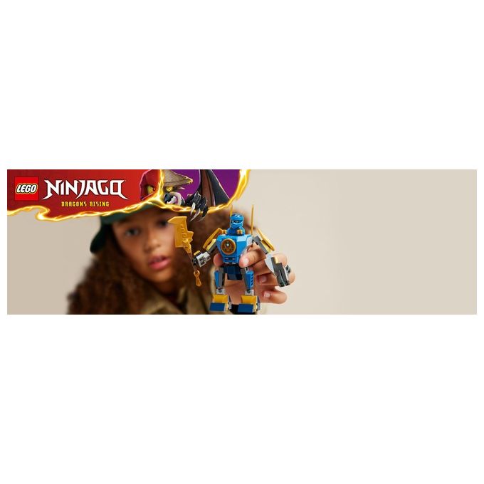 LEGO NINJAGO 71805 Pack Mech da Battaglia di Jay, Giochi per Bambini 6+, Action Figure Giocattolo da Costruire e 4 Minifigure