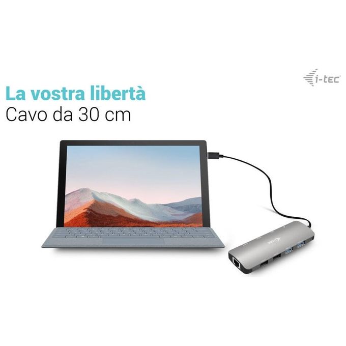 I-Tec Usb-C Metal Nano 2x Display Docking Station  Power Delivery 100 W