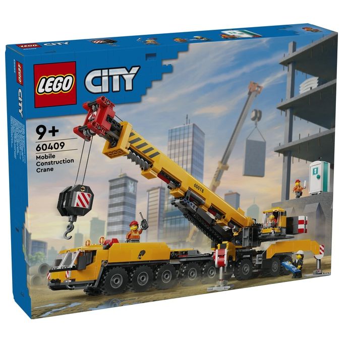 LEGO City Gru da Cantiere Mobile Gialla Giochi Creativi per Bambini e Bambine da 9 Anni con Veicolo Giocattolo da Cantiere con Funzioni Realistiche e 4 Minifigure Idea Regalo Divertente 60409