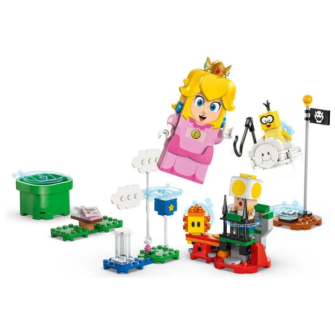 Lego Super Mario Avventure di Peach Interattiva Giocattolo con 4 Personaggi Nintendo tra cui la Principessa e un Toad Giallo