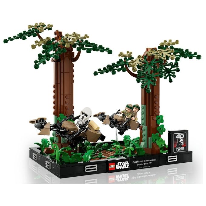 LEGO Star Wars 75353 Diorama Inseguimento con lo Speeder su Endor con Luke Skywalker e Principessa Leia, Il Ritorno dello Jedi
