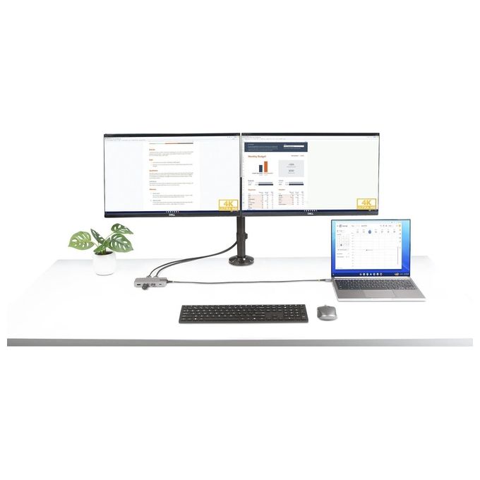 StarTech.com Adattatore Multiporta USB-C Docking Station USB Type-C 2x 4K30Hz  HDMI e DisplayPort 4K 60Hz Hub USB a 3 Porte 10Gbps