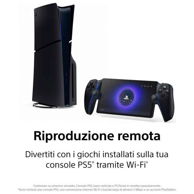 Sony, Playstation Portal Remote Player, Schermo LCD 8'', Wireless, Nero