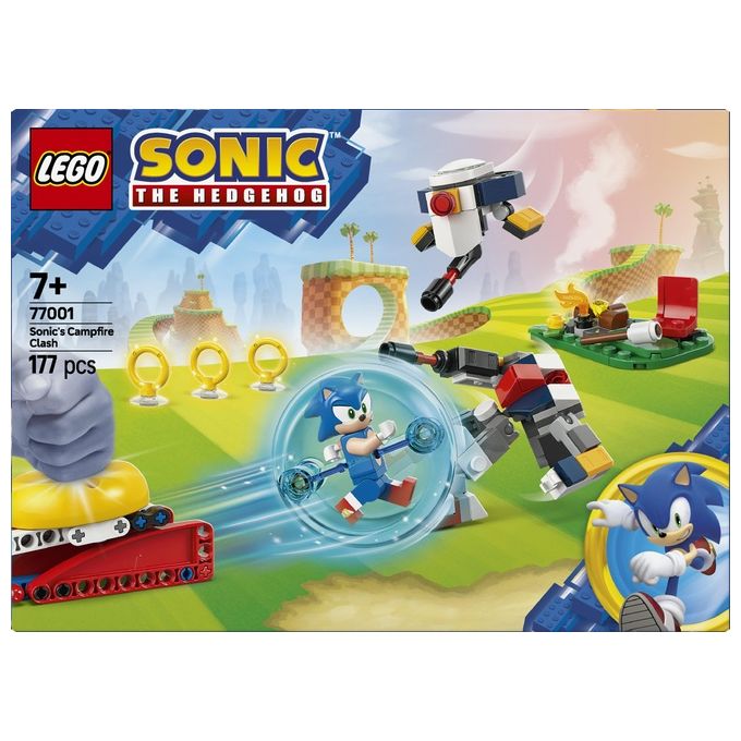 LEGO Sonic Duello al Falo' di Sonic Giochi d'Avventura per Bambini e Bambine da 7 Anni in su con Personaggi del Videogioco tra cui 2 Robot Giocattolo Idea Regalo di Compleanno per Gamer 77001