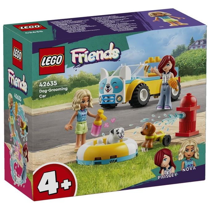 LEGO Friends Auto per la Toelettatura dei Cani Macchina Giocattolo da Costruire con 2 Personaggi 2 Cuccioli e Accessori per la Cura degli Animali Giochi per Bambine e Bambini da 4 Anni 42635