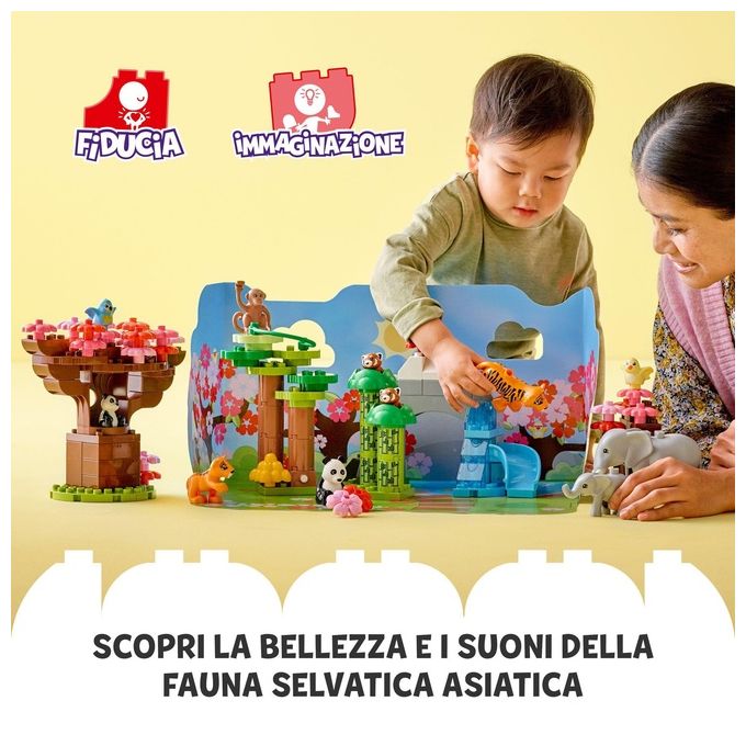 LEGO Duplo Animali dell'Asia Giochi Educativi per Bambini con 11 Figure di Animali e Mattoncino con Suoni Realistici