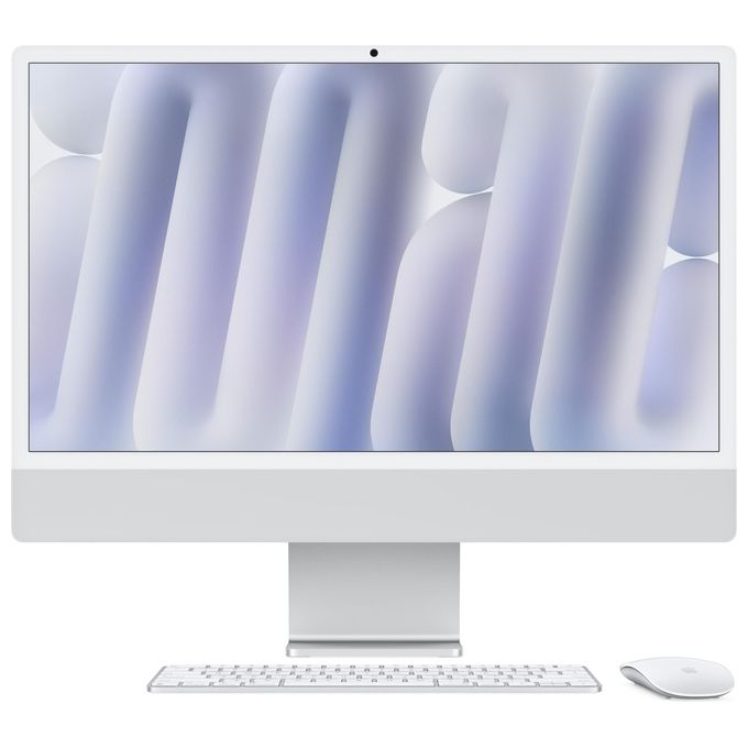 Apple iMac Chip M4 Cpu 8-core e Gpu 8-core Display Retina 24'' 16Gb di Memoria Unificata 256Gb di Archiviazione Ssd Argento