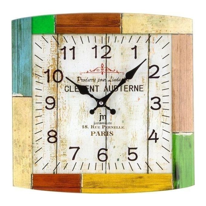 Lowell Orologio da Parete Hold Style in Vetro Quadrato 34x34cm Serigrafato