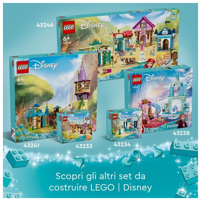 LEGO Disney Princess 43238 Castello di Ghiaccio di Elsa di Frozen, Palazzo Giocattolo delle Principesse, Giochi per Bambini 4+
