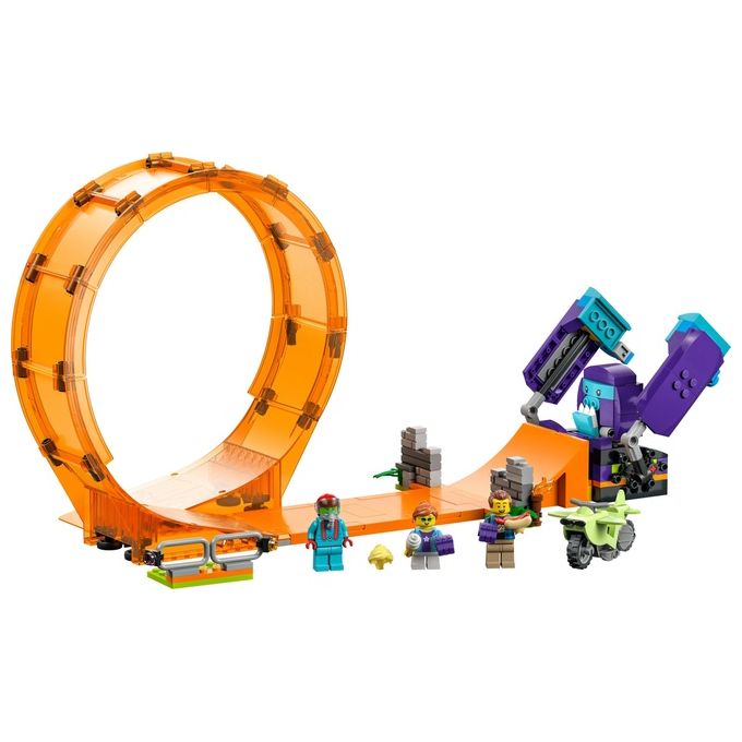 LEGO 60338 City Stuntz Giro della Morte dello Scimpanzé Set da Costruzione con Moto Carica e Vai Minifigure e Scimpanzé Meccanico colore Multicolore